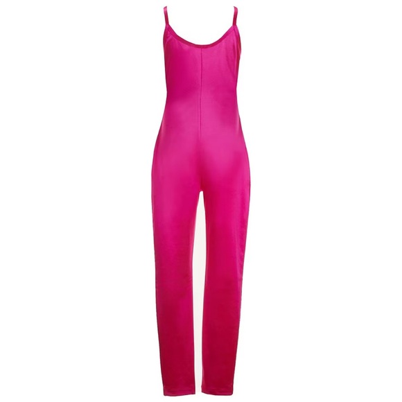 NWT GB Fuschia Big Girls Satin Jumpsuit - Picture 2 of 2